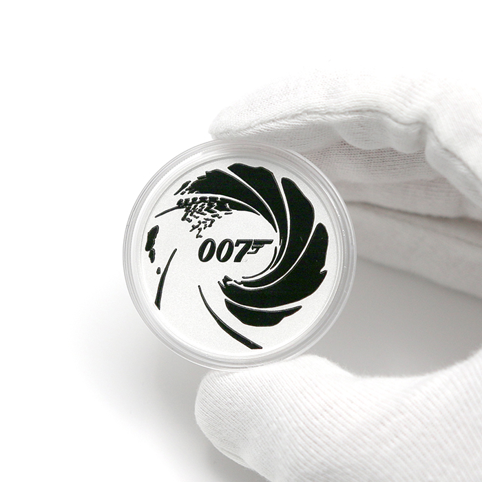 Strieborná investičná minca James Bond 007 - čierna tlač 1 Oz 2022