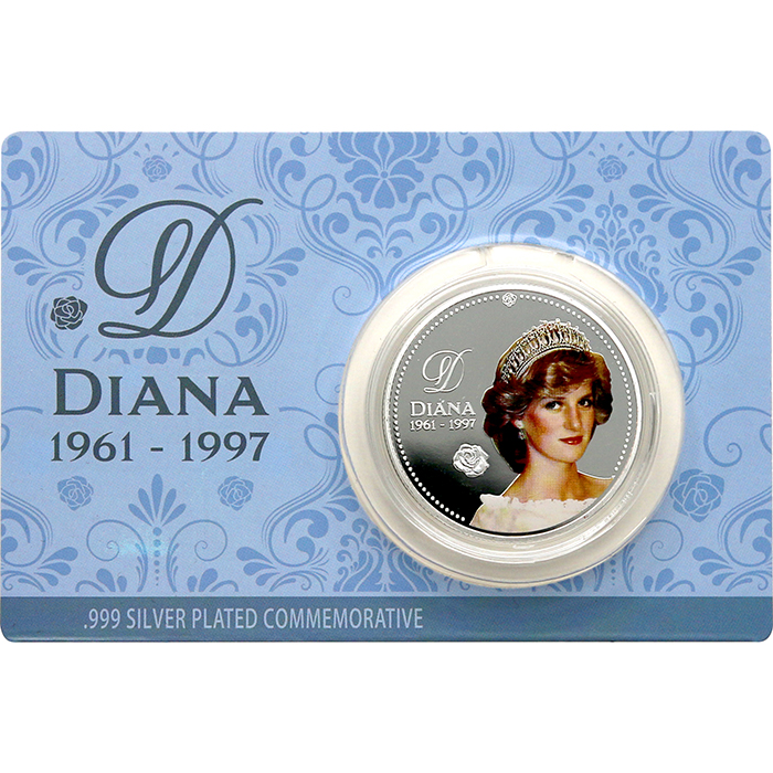 Postříbřená kolorovaná medaile Lady Diana