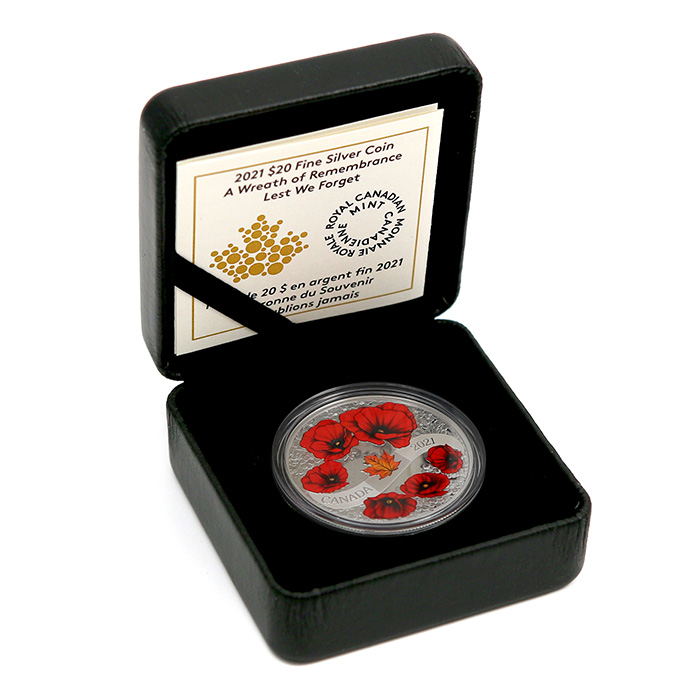 Stříbrná kolorovaná mince A Wreath of Remembrance - Lest We Forget 1 Oz 2021 Proof