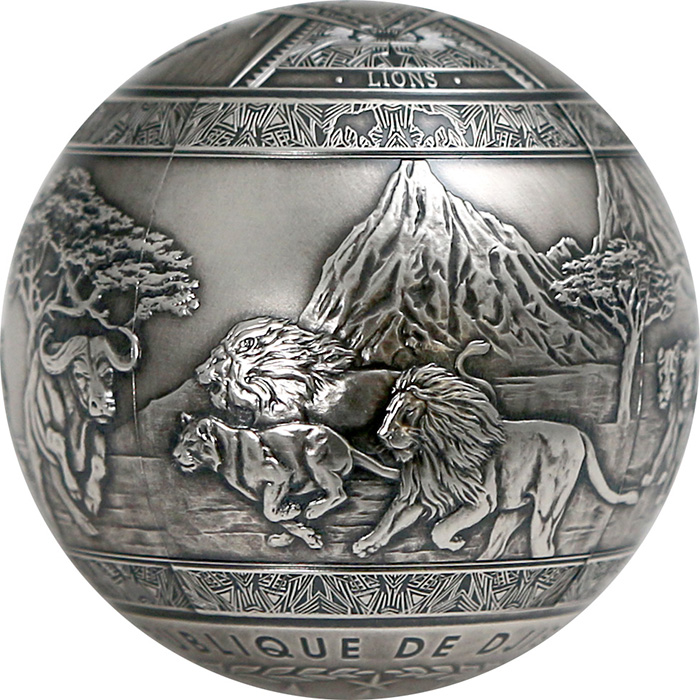 Stříbrná mince 1 Kg Big Five - Lev 2021 Antique Standard