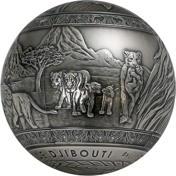 Stříbrná mince 1 Kg Big Five - Lev 2021 Antique Standard