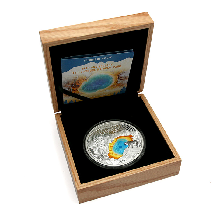 Stříbrná mince 150 g Colours of Nature - Yellowstonský národní park 2022