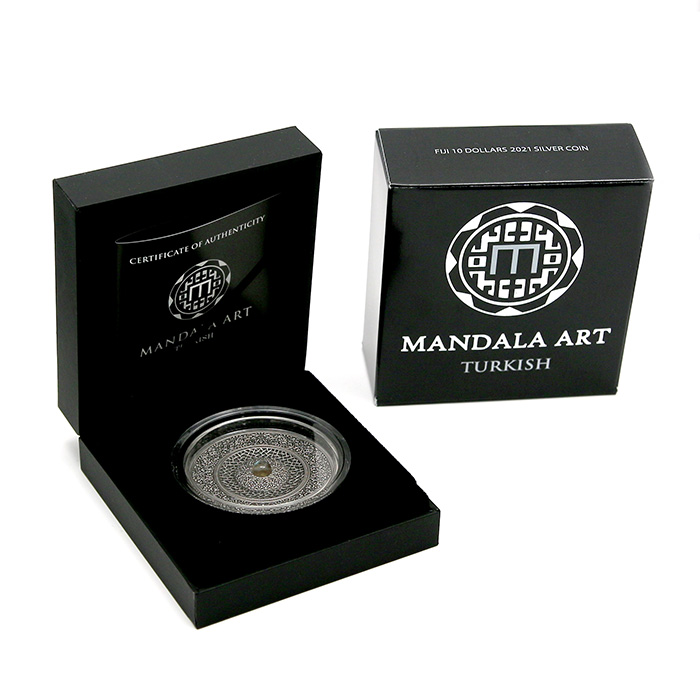 Strieborná minca 3 Oz Mandala Art - Turecká Mandala 2021 Antique Štandard