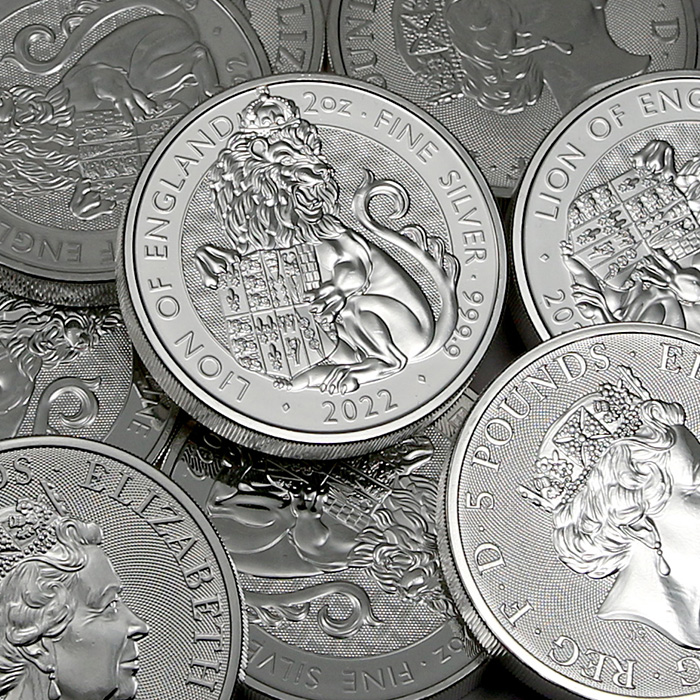 Stříbrná investiční mince The Royal Tudor Beasts - The Lion of England  2 Oz 2022