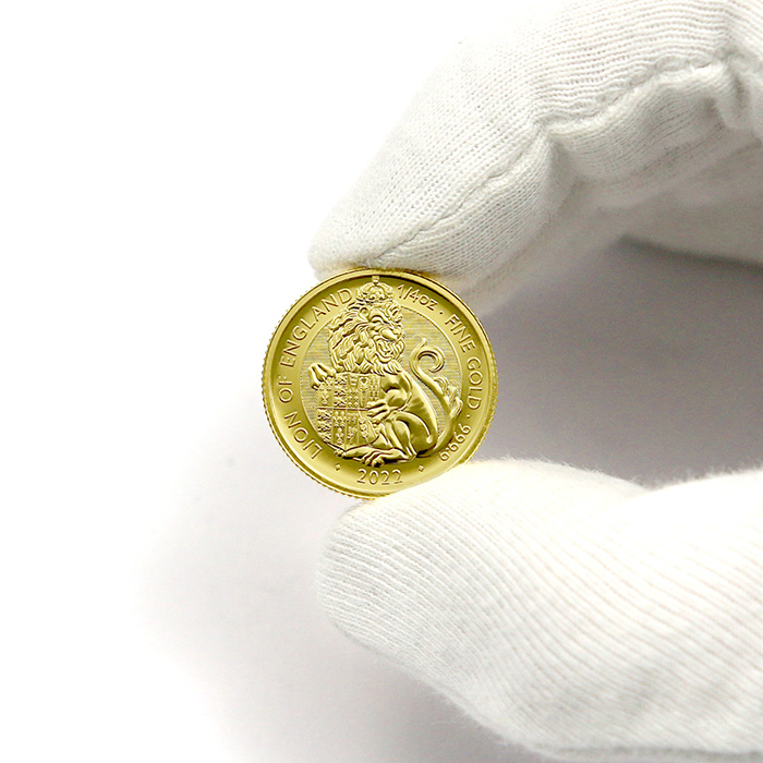 Zlatá investiční mince The Royal Tudor Beasts - The Lion of England 1/4 Oz 2022