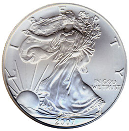Přední strana American Eagle Silver Proof 2007