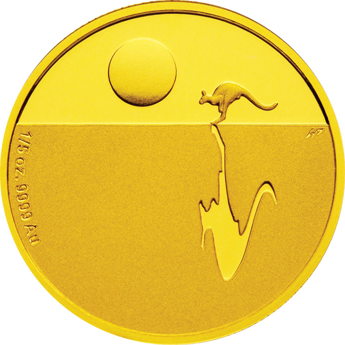 Přední strana Zlatá mince Kangaroo at Sunset Proof 2008