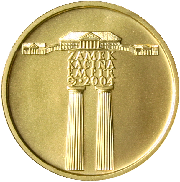 Zlatá mince 2000 Kč Zámek Kačina Empír 2004 Standard 