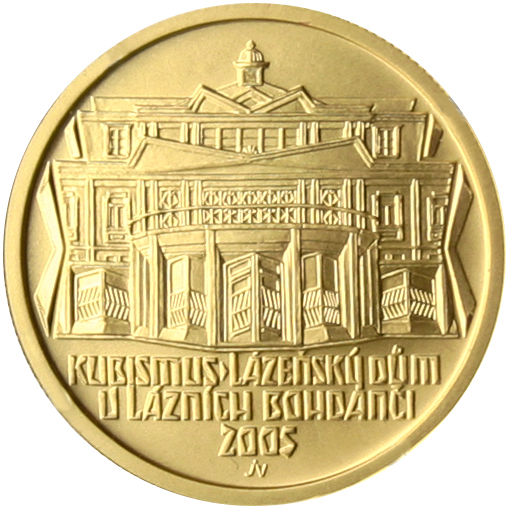 Zlatá minca 2000 Kč Lázeňský Dom v Kúpeľoch Bohdanči Kubismus 2005 Štandard 