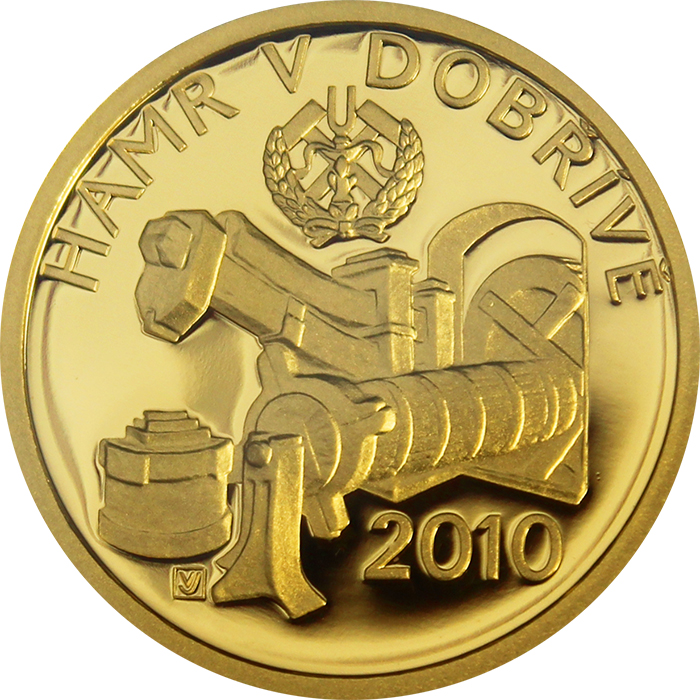 Zlatá mince 2500 Kč Hamr v Dobřívě 2010 Proof 