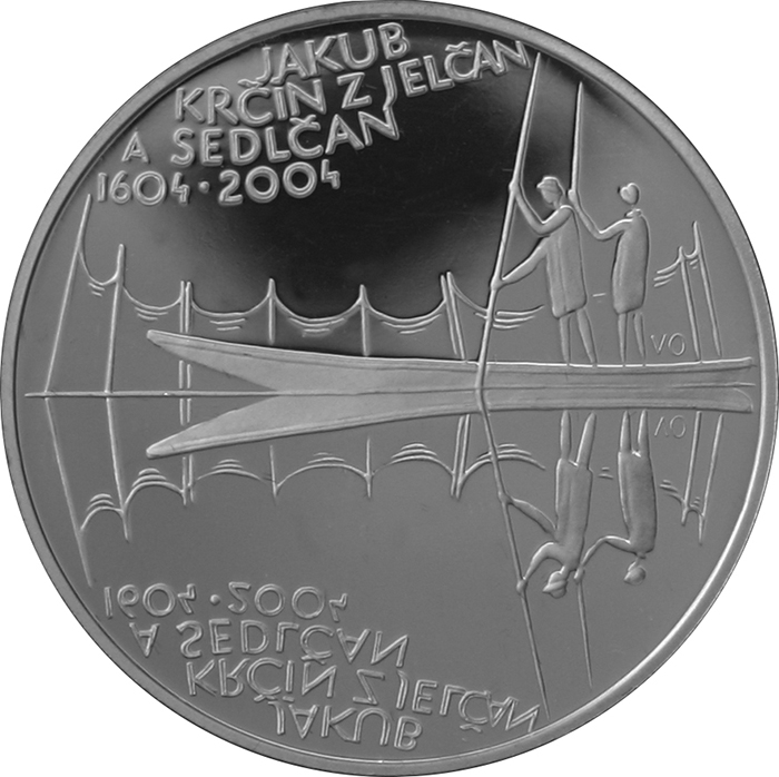 Stříbrná mince 200 Kč Jakub Krčín z Jelčan a Sedlčan 400. výročí úmrtí 2004 Proof