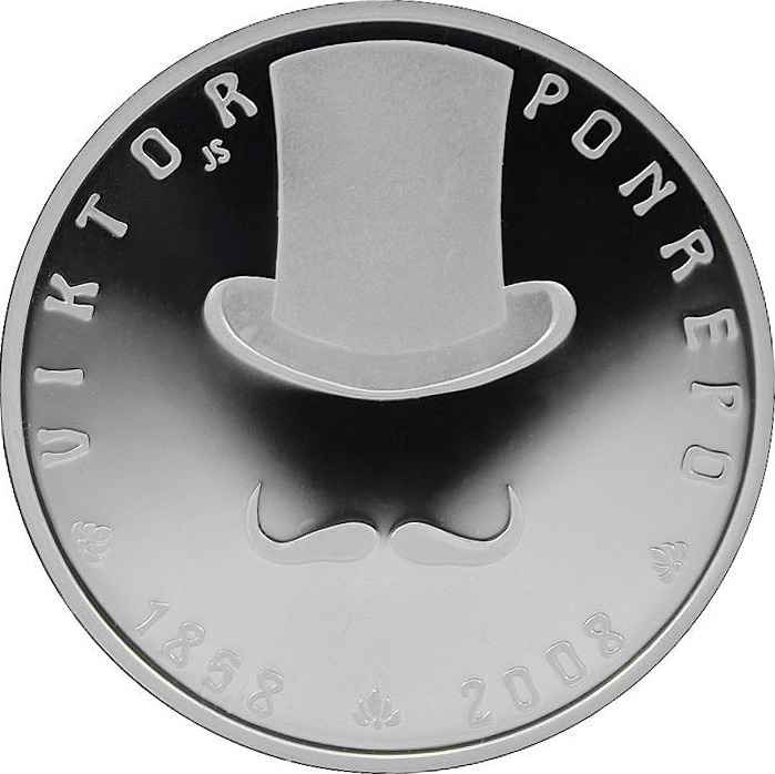 Stříbrná mince 200 Kč Viktor Ponrepo 150. výročí narození 2008 Proof