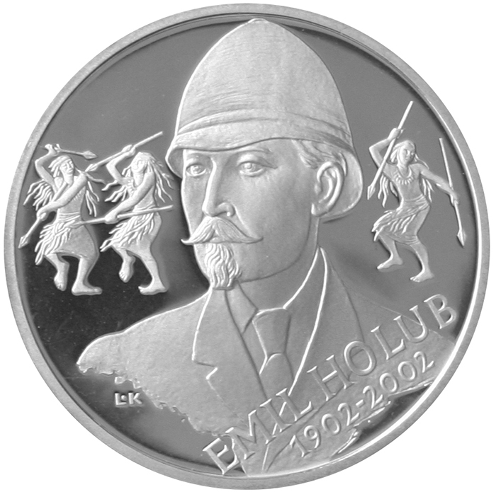 Stříbrná mince 200 Kč Emil Holub 100. výročí úmrtí 2002 Proof