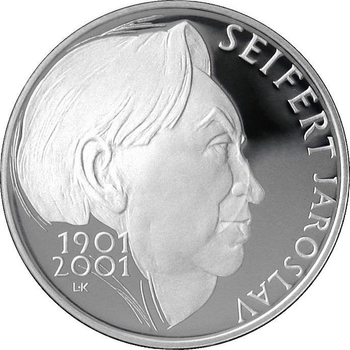 Stříbrná mince 200 Kč Jaroslav Seifert 100. výročí narození 2001 Proof