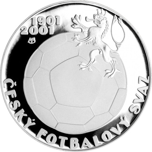 Stříbrná mince 200 Kč Založení Českého fotbalového svazu 100. výročí 2001 Proof