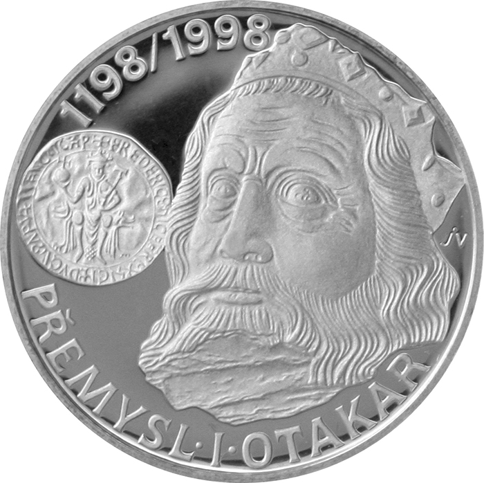 Stříbrná mince 200 Kč Přemysl I. Otakar český král Korunovace 800. výročí 1998 Proof