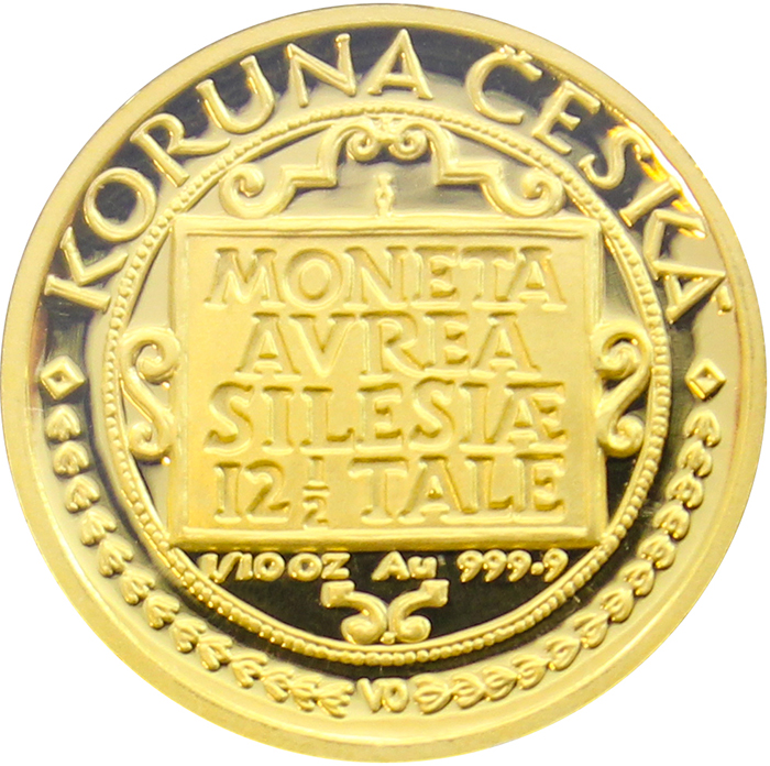 Zlatá mince 1000 Kč Třídukát slezských stavů 1997 Proof 