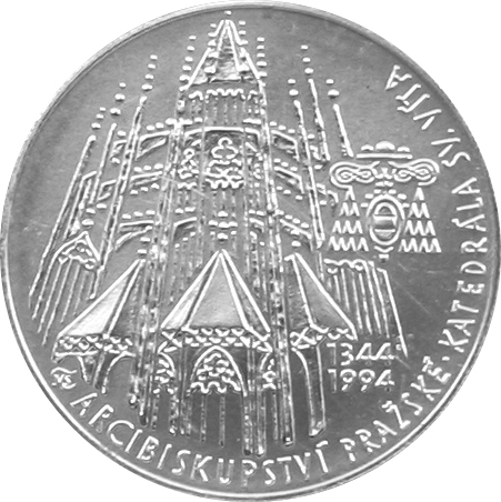 Stříbrná mince 200 Kč Založení pražského arcibiskupství 650. výročí 1994 Proof