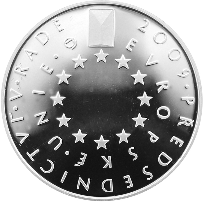 Stříbrná mince 200 Kč České předsednictví Evropské unie 2009 Proof