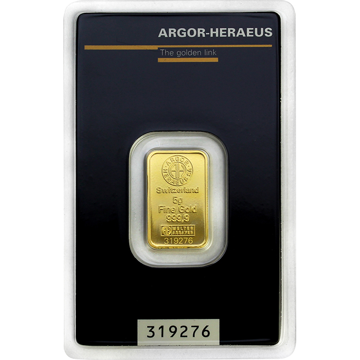5g Argor Heraeus SA Švýcarsko Investiční zlatý slitek 