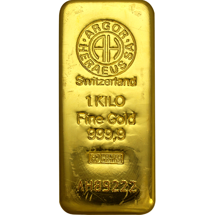 1000g Argor Heraeus SA Švajčiarsko Investičná zlatá tehlička