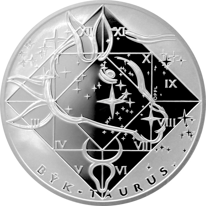 Strieborná medaila Býk Znamenie zverokruhu Proof