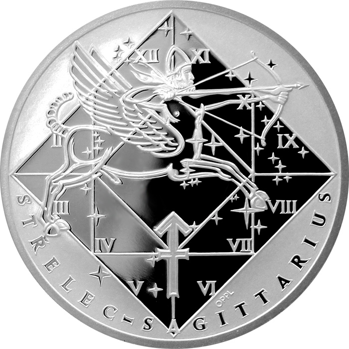 Strieborná medaila Strelec Znamenie  zverokruhu Proof