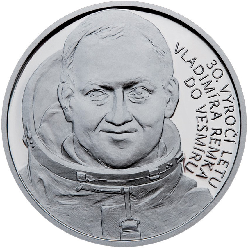 Stříbrná medaile 30. výročí letu Vladimíra Remka do vesmíru 2008 Proof