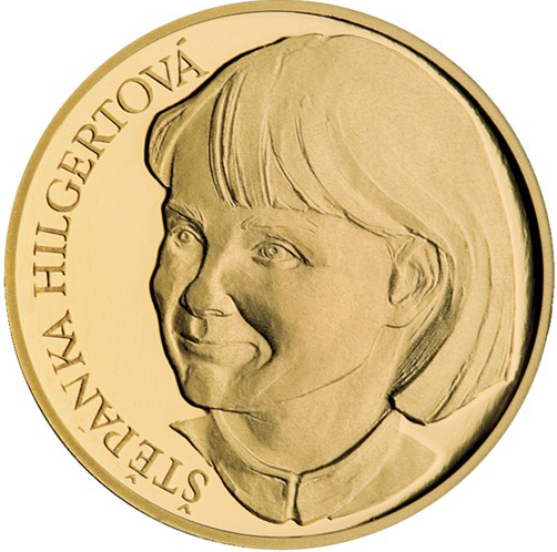 Přední strana Zlatá čtvrťuncová medaila Štěpánka Hilgertová 2006 Proof