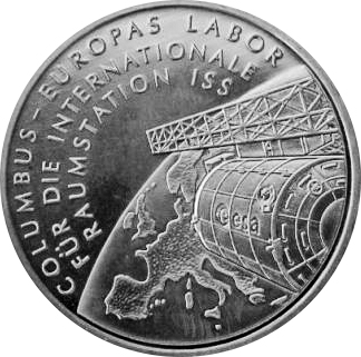 Přední strana Columbus Stříbrná pamětní mince 2004 Německo