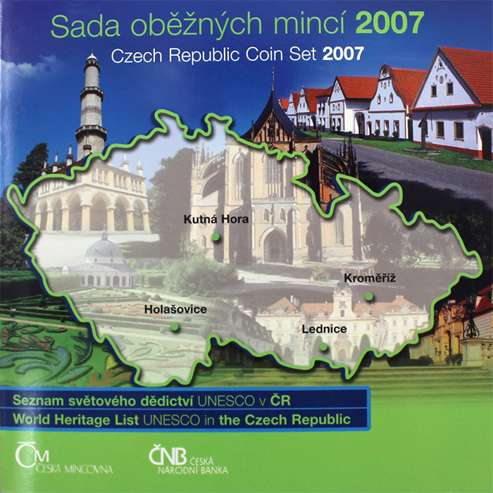 Sada oběžných mincí ČR  - Unesco 2007 Standard