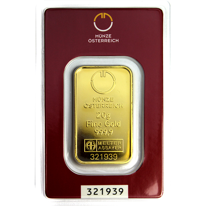 20g Münze Österreich Investiční zlatý slitek 