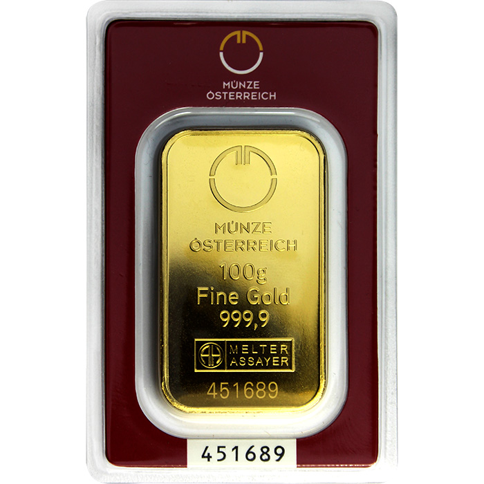 100g Münze Österreich  Investičná zlatá tehlička