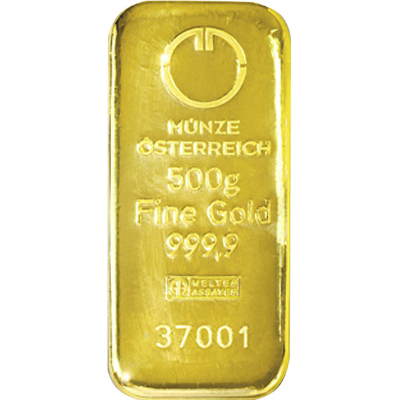 500g Münze Österreich Investiční zlatý slitek 