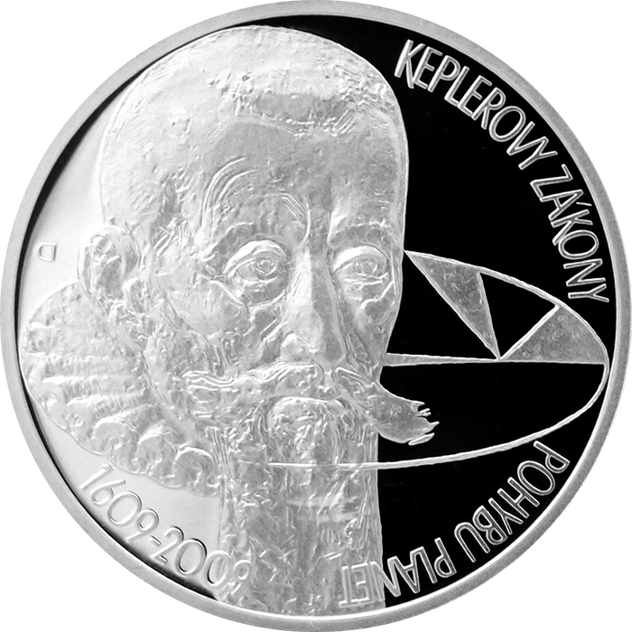 Stříbrná mince 200 Kč Formulovány Keplerovy zákony 400. výročí 2009 Proof 