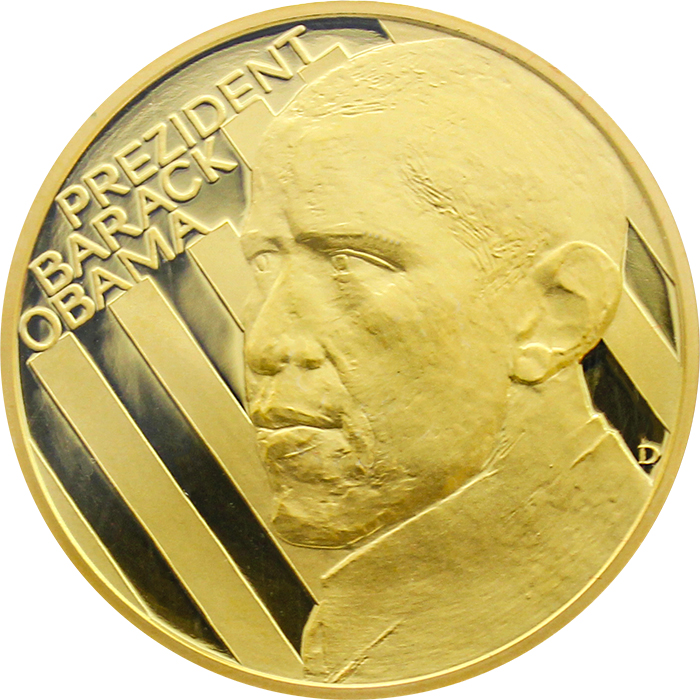 Přední strana Zlatá uncová medaile Barack Obama 2009 1 Oz Proof