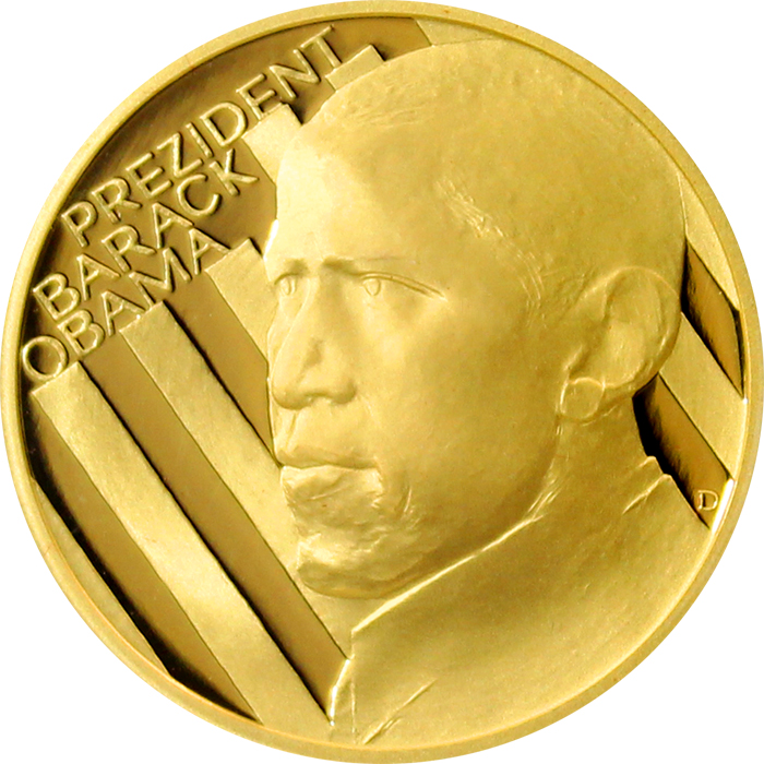 Zlatá půluncová medaile Barack Obama 2009 Proof