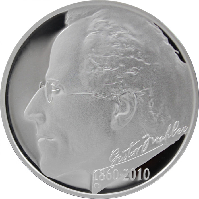 Přední strana Strieborná minca 200 Kč Gustav Mahler 150. výročie narodenia 2010 Proof