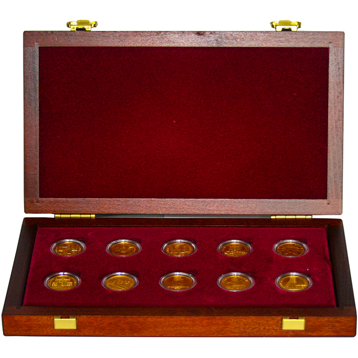 Přední strana Sada Kulturní památky technického dědictví 10 zlatých mincí 2006 - 2010 Standard