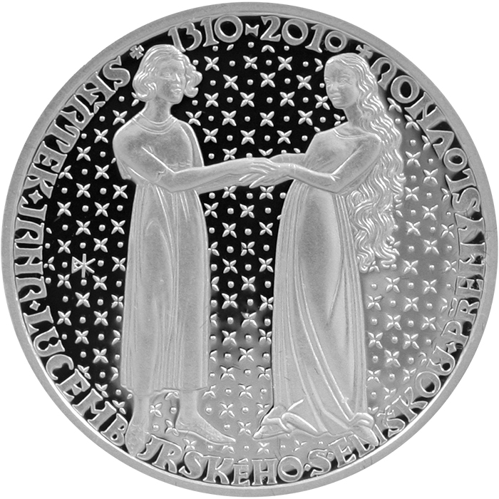 Stříbrná mince 200 Kč Jan Lucemburský a Eliška Nástup na trůn 700. výročí 2010 Proof