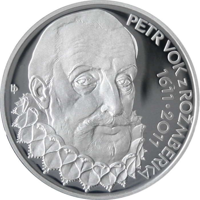 Stříbrná mince 200 Kč Petr Vok z Rožmberka 400. výročí úmrtí 2011 Proof