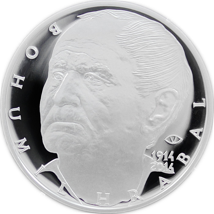 Stříbrná mince 200 Kč Bohumil Hrabal 100. výročí narození 2014 Proof 
