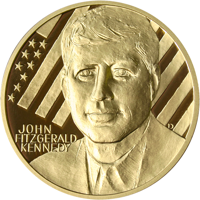 Zlatá uncová medaile John Fitzgerald Kennedy 2010 Proof