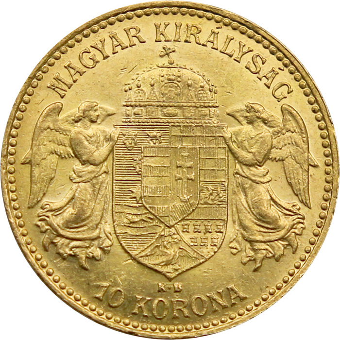 Zlatá mince Desetikoruna Františka Josefa I. Uherská ražba 1908 
