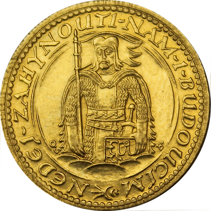 Zlatá mince Svatý Václav Jednodukát Československý 1929