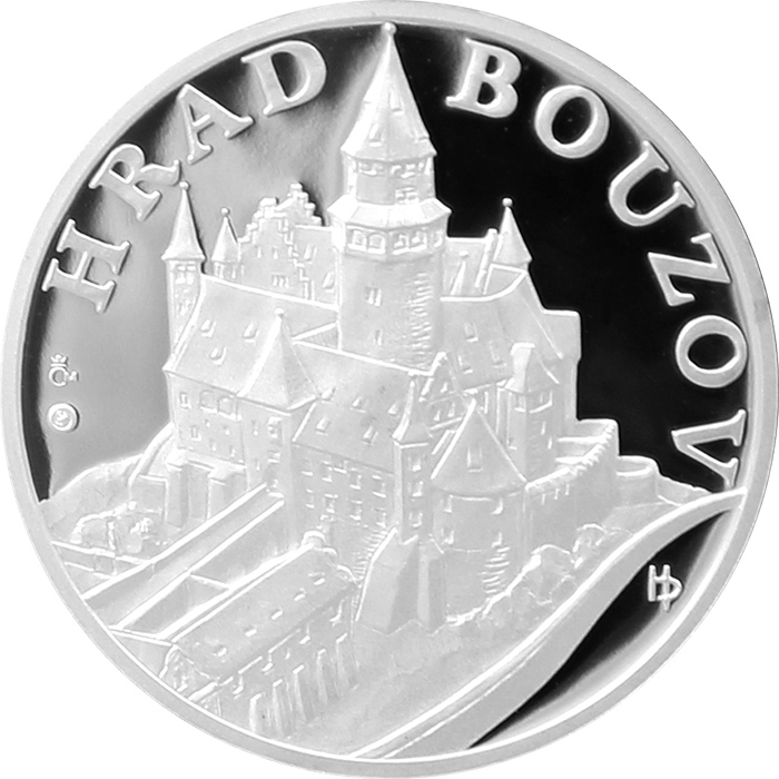 Přední strana Hrad Bouzov stříbrná medaile 2011 1 Oz Proof