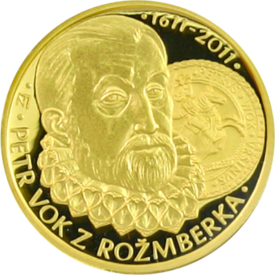 Zlatá půluncová medaile Petr Vok z Rožmberka 2011 Proof