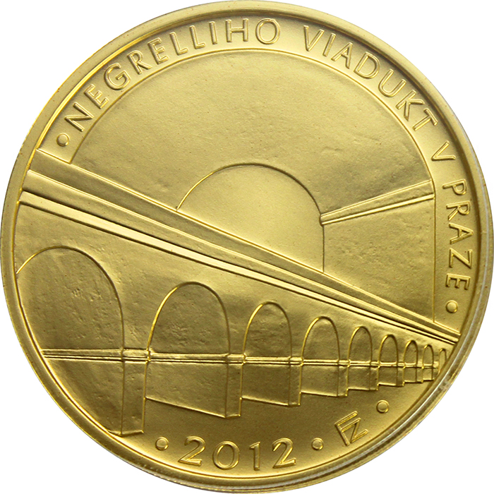 Zlatá mince 5000 Kč Negrelliho Viadukt v Praze 2012 Standard