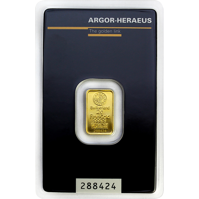 2g Argor Heraeus SA Švýcarsko Investiční zlatý slitek 