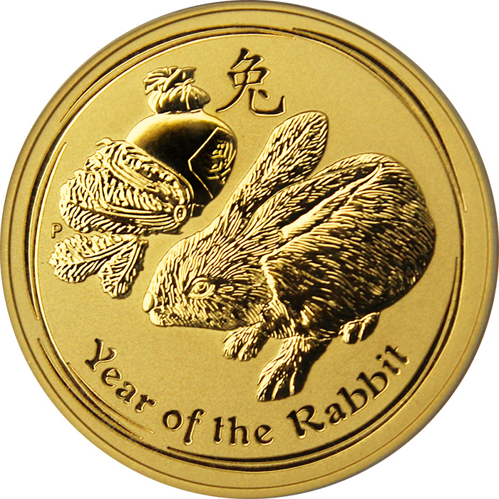 Zlatá investičná minca Year of the Rabbit Rok Králika Lunárny 2 Oz 2011